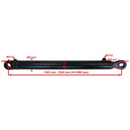POLSKI MOCNY Siłownik Hydrauliczny TŁOK 80x45 SKOK 1000 SKRAW-MET